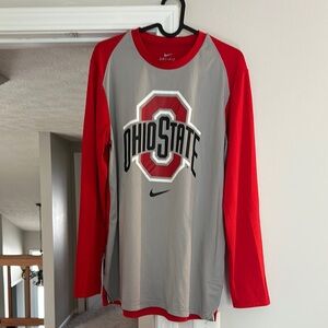 Nike Red and Gray Ohio State Long Sleeve Shirt